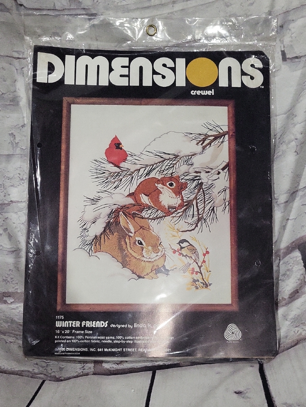Dimensions 'Winter Friends' Crewel Kit - Brown/Red/White